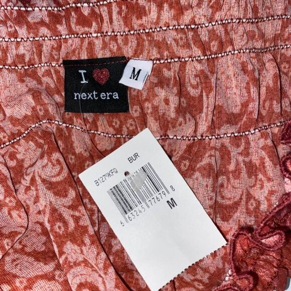 NWT Next Era Off Shoulder Paisley Ruffle Flare Sleeve Boho Top – Size M - Picture 8 of 12